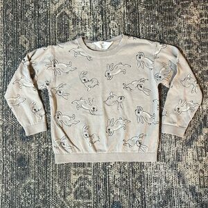 H&M Beige Bunny Graphic Sweatshirt